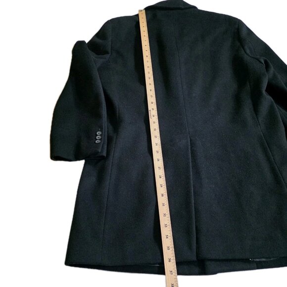 Lauren Ralph Lauren Overcoat Men 42R Black Wool Cashmere Blend Lined Preppy FLAW - Picture 7 of 16